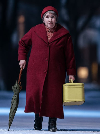 Vicious Kathryn Hunter Red Wool Trench Coat