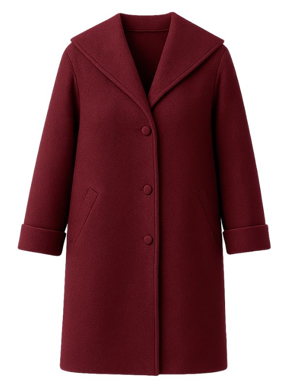 Vicious Kathryn Hunter Red Wool Trench Coat