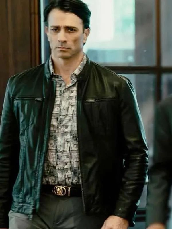 Vincent Piazza Tulsa King S03 Black Leather Jacket