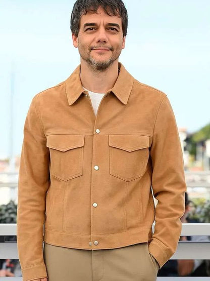 Wagner Moura The Secret Agent Brown Suede Leather Jacket