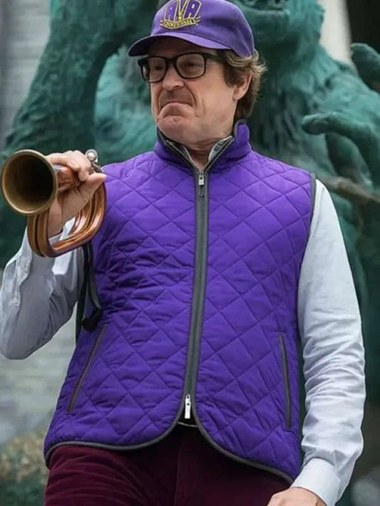 Wednesday S02 Steve Buscemi Purple Quilted Vest Jacket