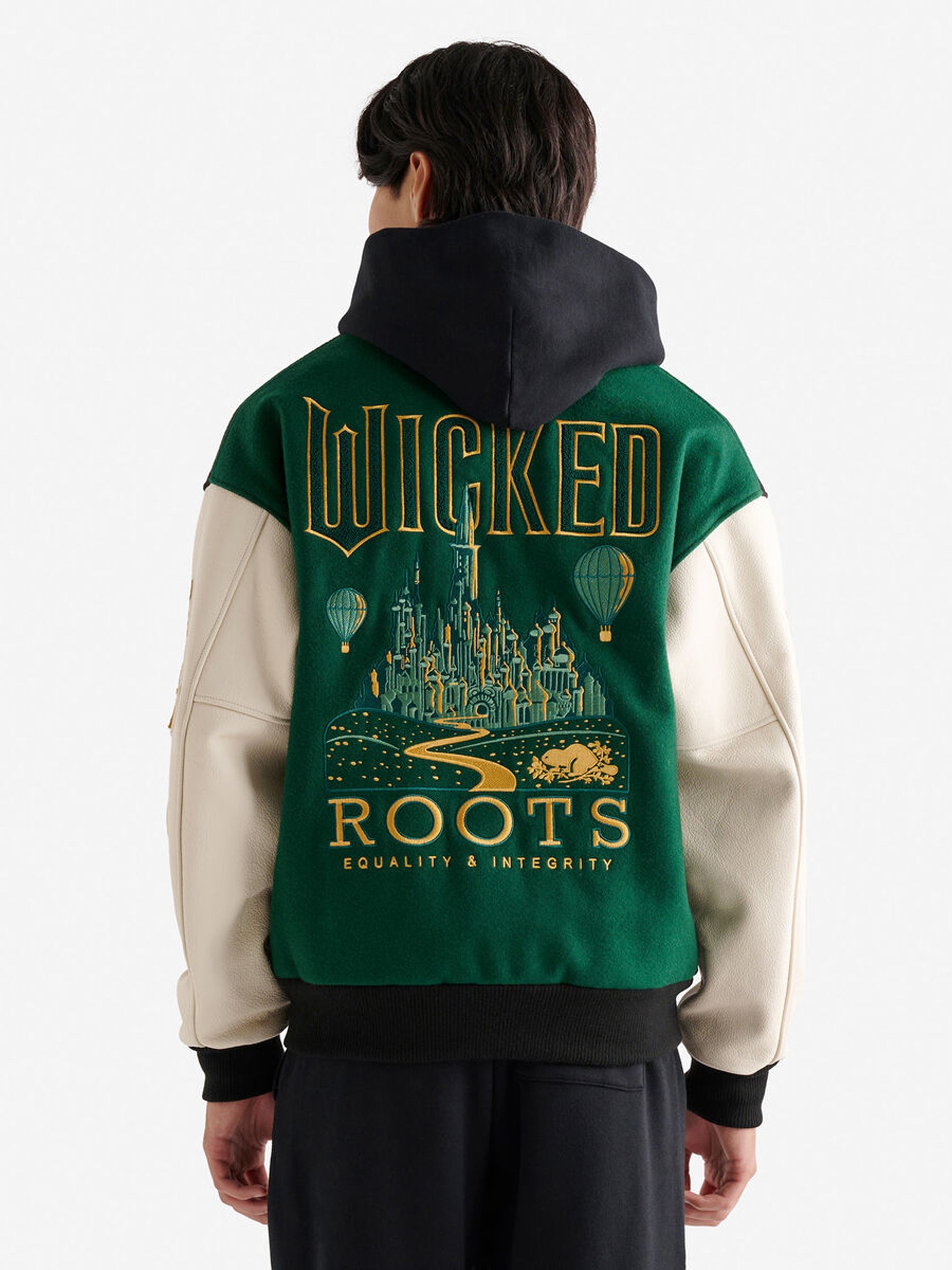 Roots X Wicked for Good Varsity Jacket
