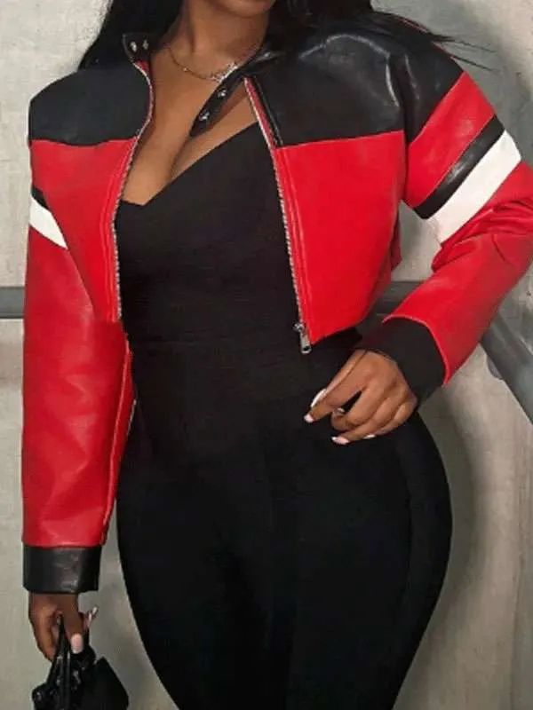 WWE Nikki Bella Motorcycle Cropped Leather Jacket