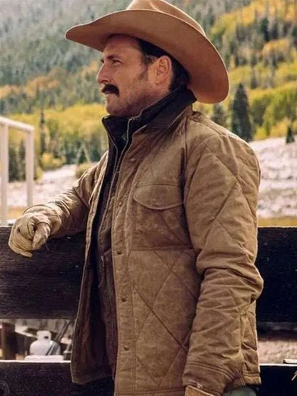 Yellowstone S05 Josh Lucas Brown Cotton Bomber Jacket