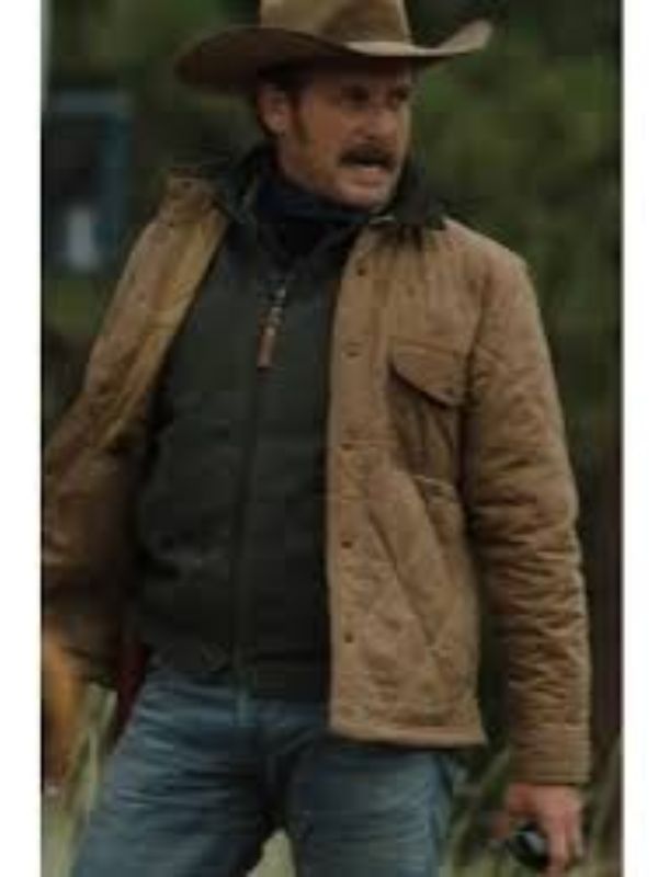 Yellowstone S05 Josh Lucas Brown Cotton Bomber Jacket