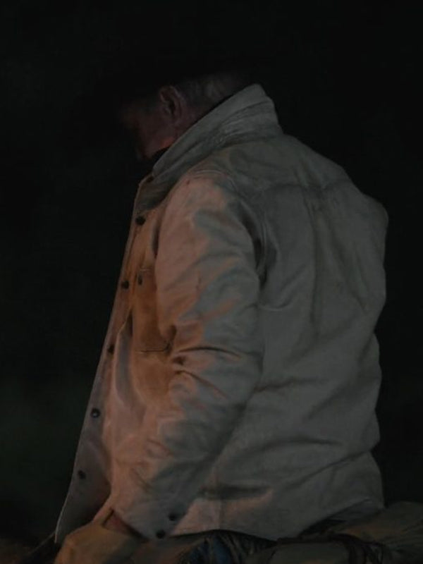 Yellowstone SO5 John Dutton Cream White Leather Jacket
